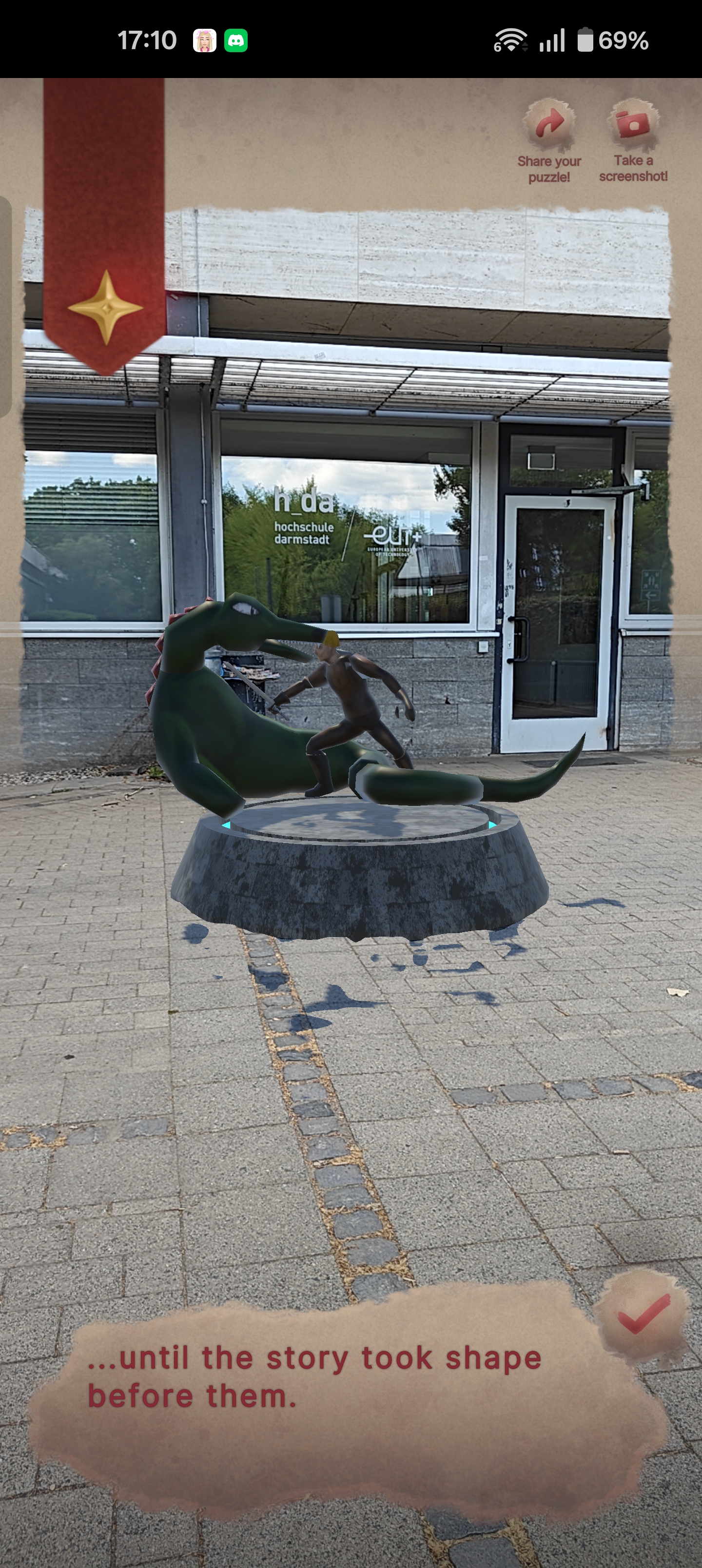 AR Anamorphic Puzzle from correct perspective